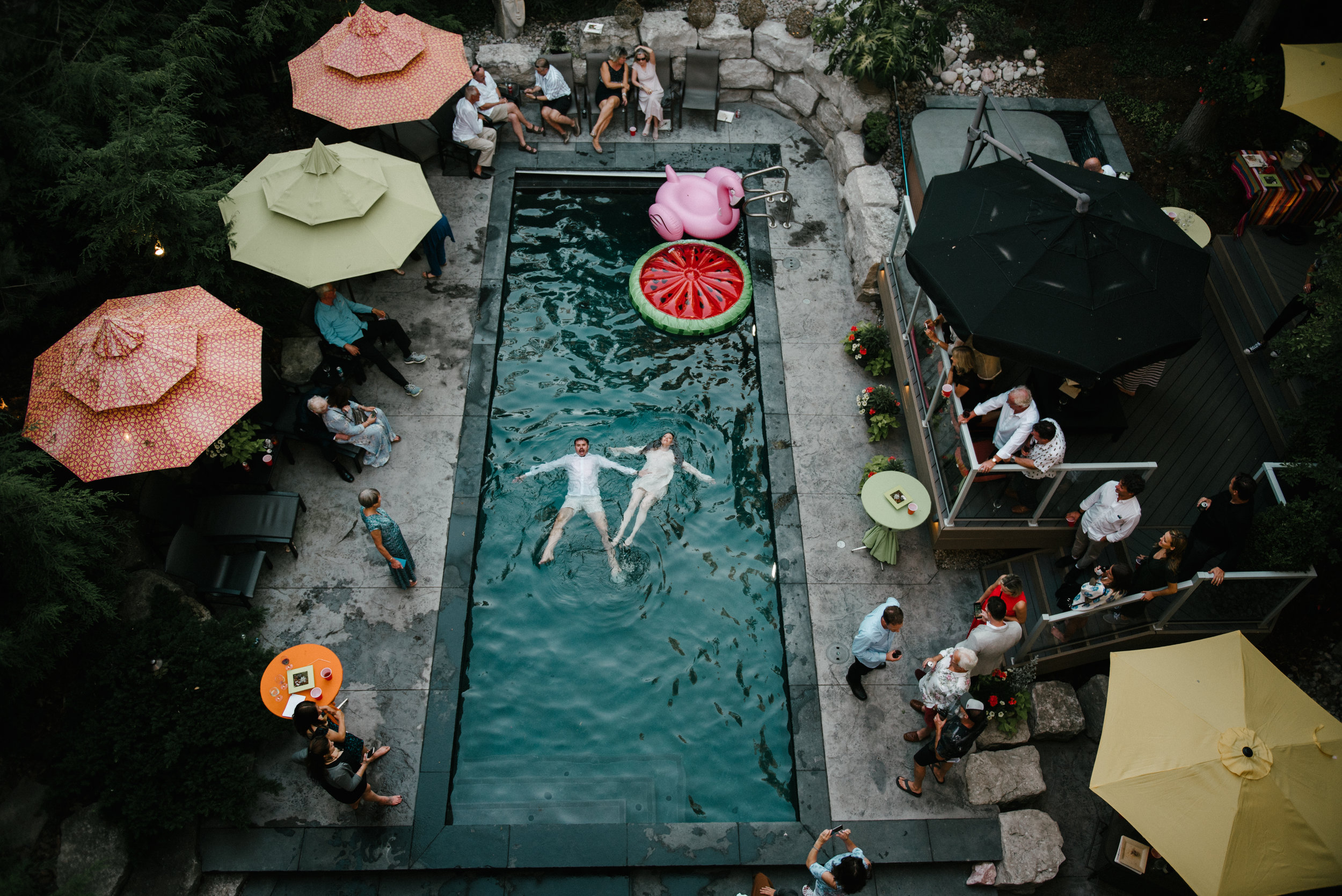 bride and groom in a pool wedding photography.jpg