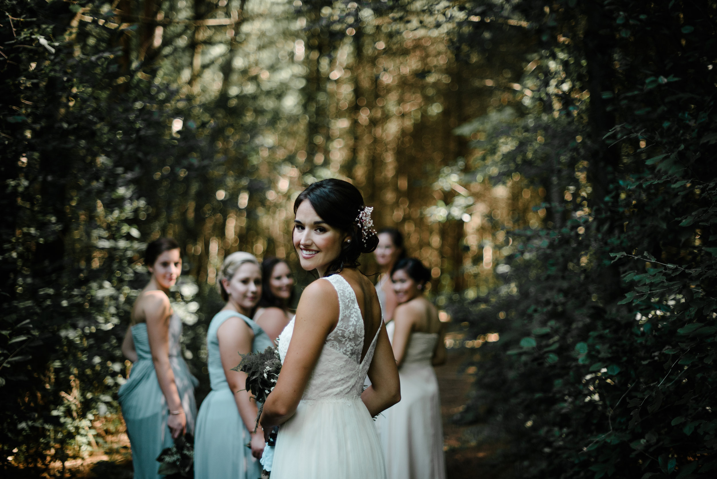 bridal party looking back wedding photography.jpg