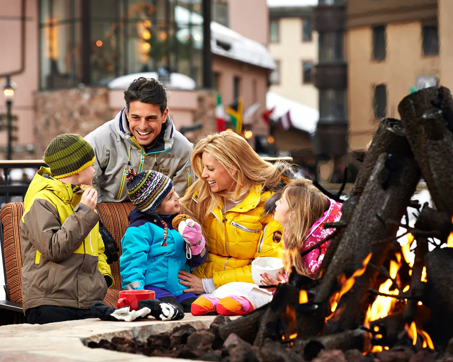 Fire pit in Beaver Creek Village, Colorado.
