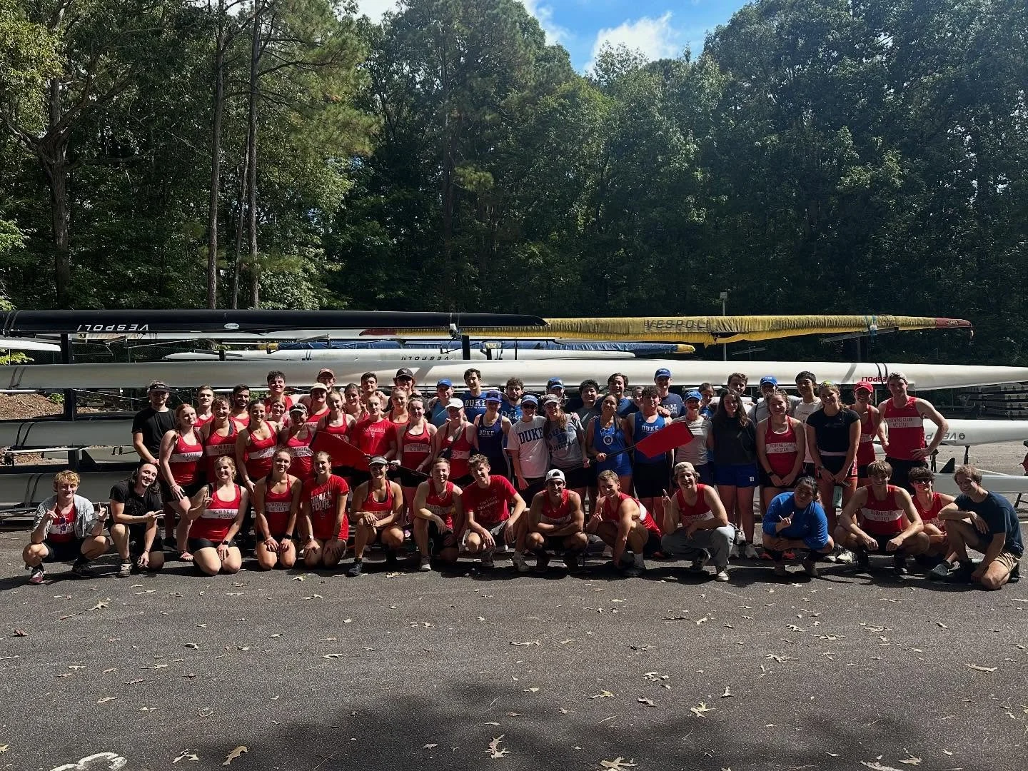 We had an awesome time with @dukeclubrowing at our scrimmage today! Got in some great practice for High Point next weekend! 🐺🐺