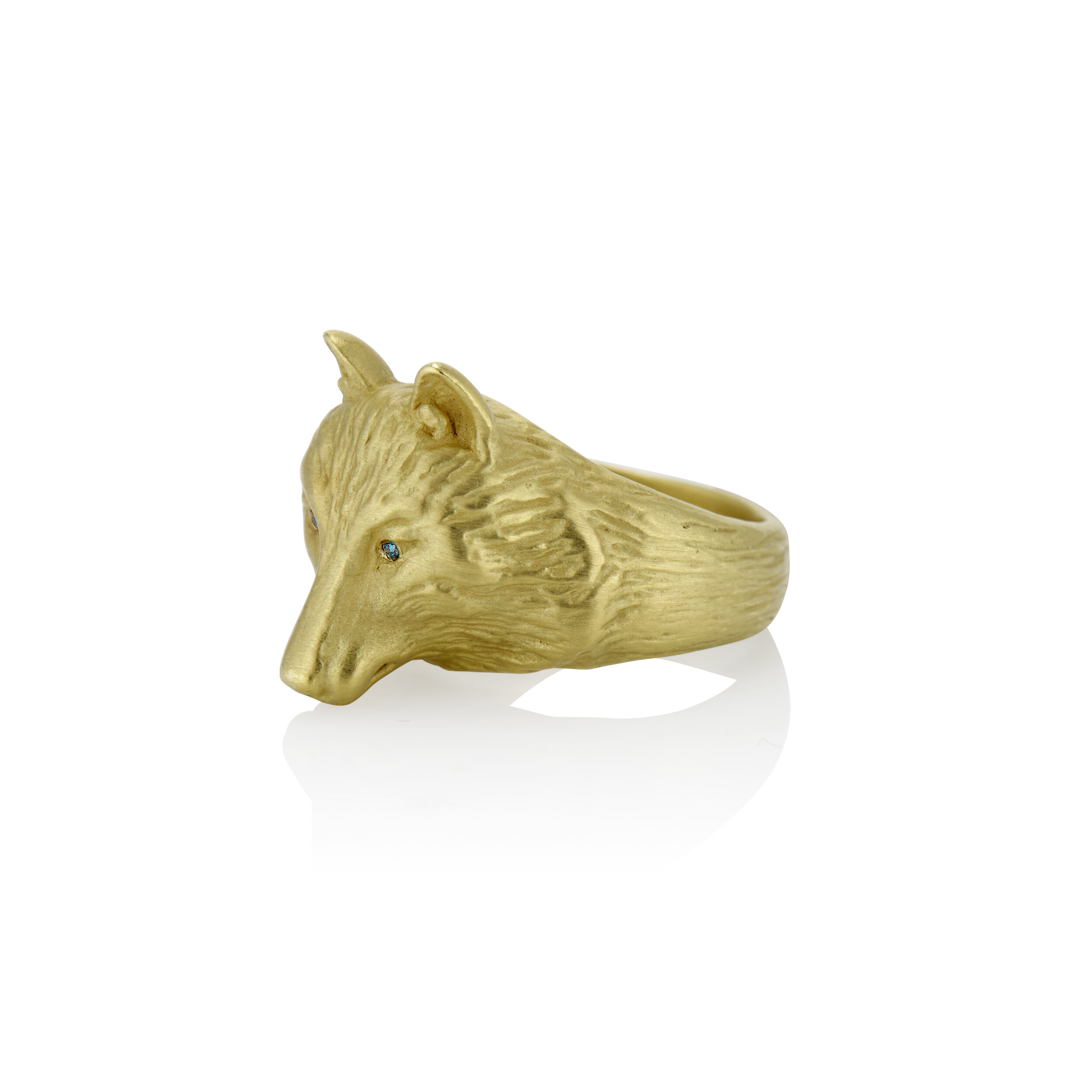 gold wolf ring