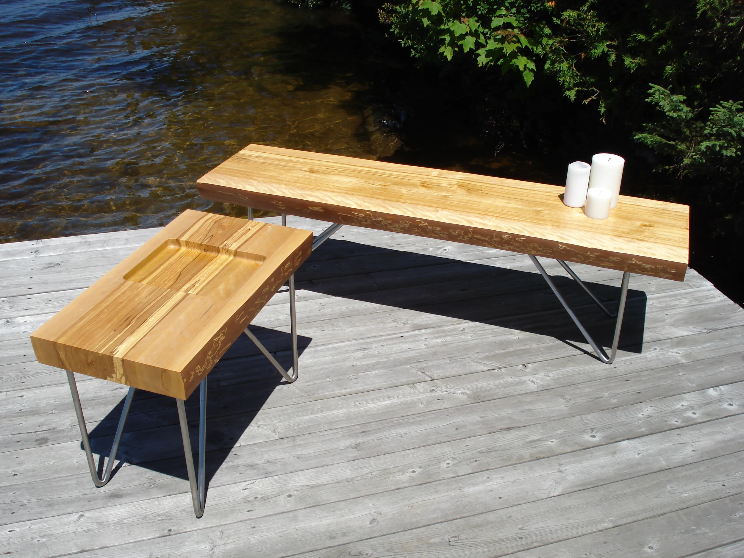 Slab coffee and side table