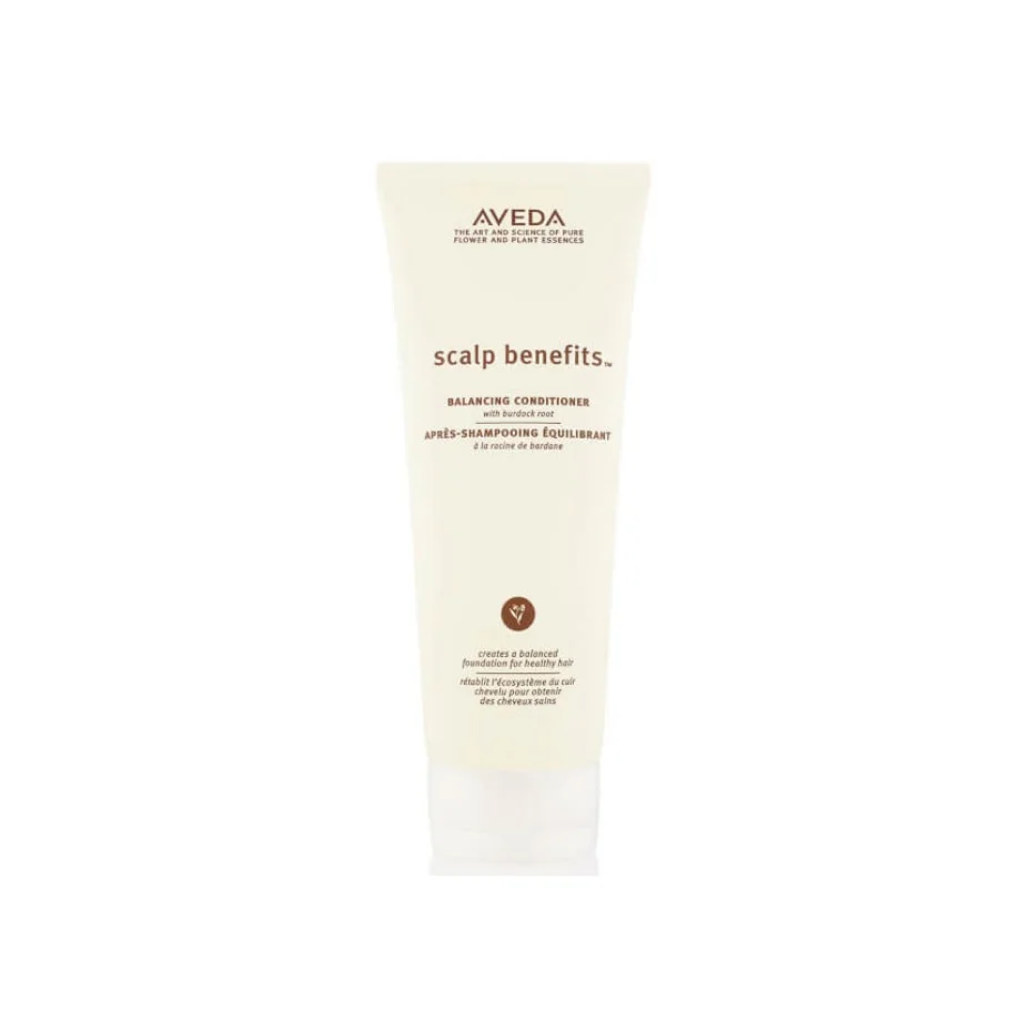 Aveda Scalp Benefits Conditioner $31.50 (200ml) Nourishes and balances the hair and scalp so all hair types look and feel healthy. With a nurturing blend including burdock root, echinacea and sage. Aveda's own pure-fume aroma with vetiver, rosemary, cinnamon and other pure flower and plant essences. (purchase in store only)