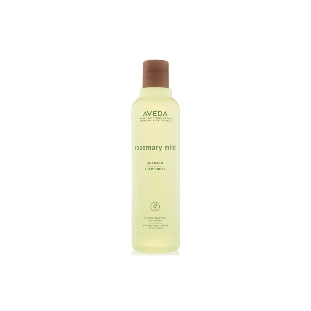 Aveda Rosemary Mint Shampoo $ (250ml) Purifying shampoo gently clarifies hair, leaving it feeling squeaky clean, reset and shiny. Aveda's own invigorating pure-fume ™ aroma with rosemary, peppermint and spearmint! (purchase in store only)