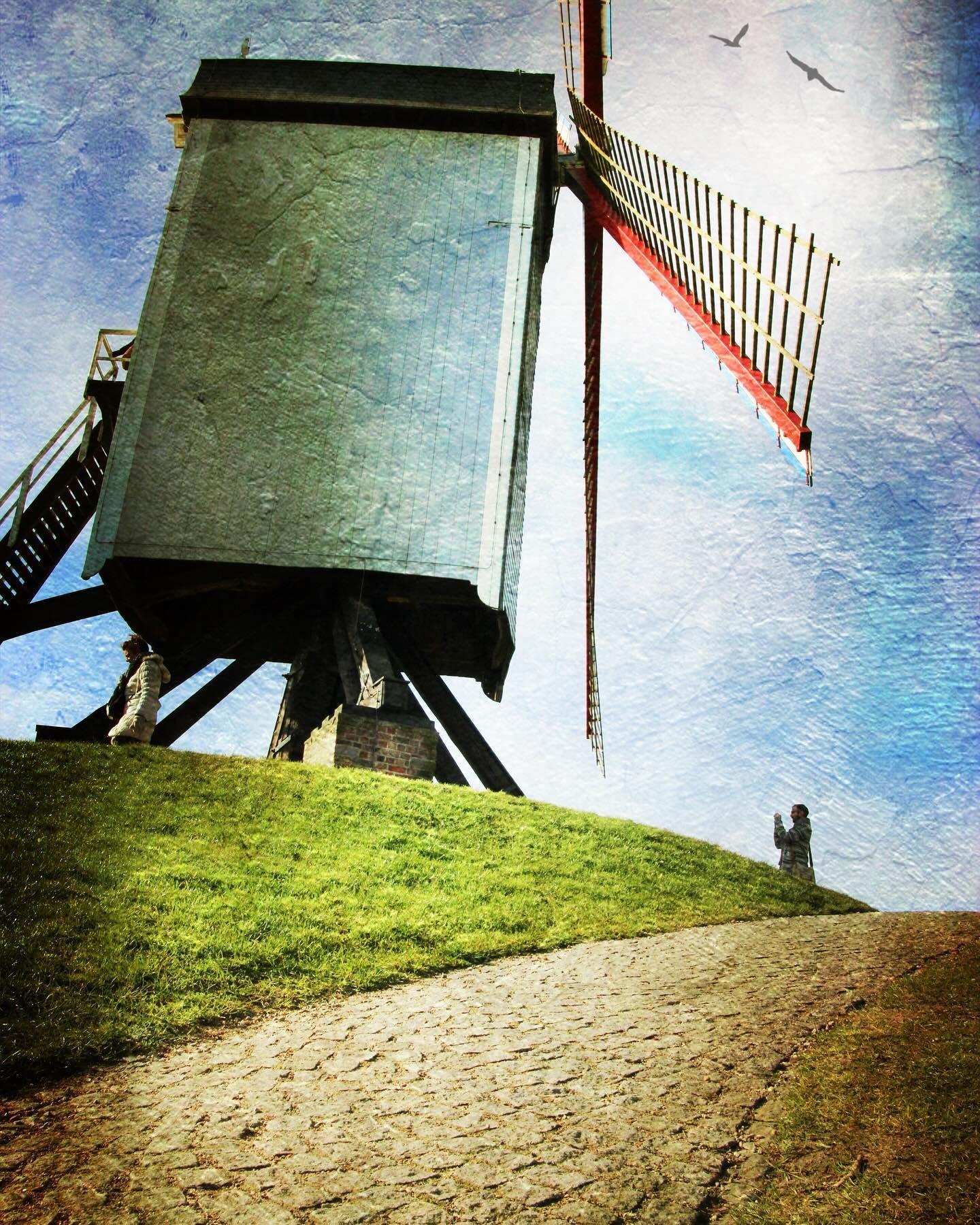 From the archives: 4/11/12 #distressedfx  #chasingwindmills  #inbruges #windmill