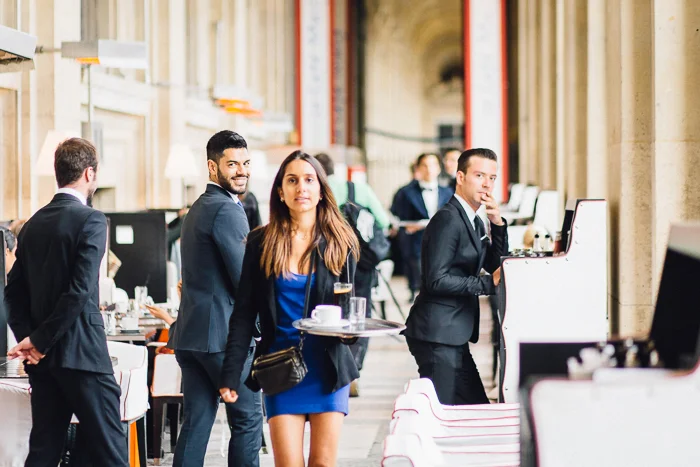 The result of getting caught trying to take a photo in the cafe.  