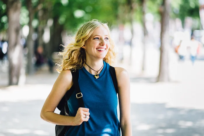 Lindsay trying to come to terms with the fact that we would not be seeing the Jean Paul Gaultier exhibit.  