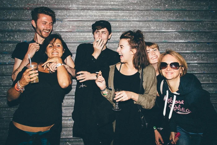 Drunk Parisians photobombing the Scotts.  