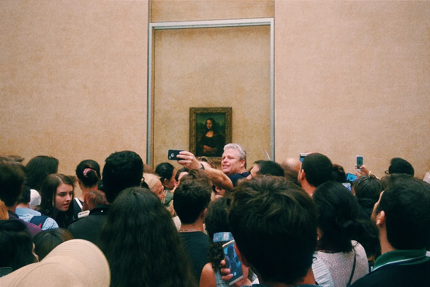 I am pretty sure that I was the only person in the whole museum who actually looked at the Mona Lisa and studied it. 