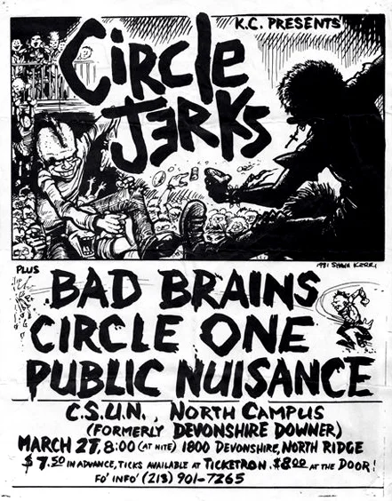 Shawn Kerri flyer for the "Circle Jerks" 