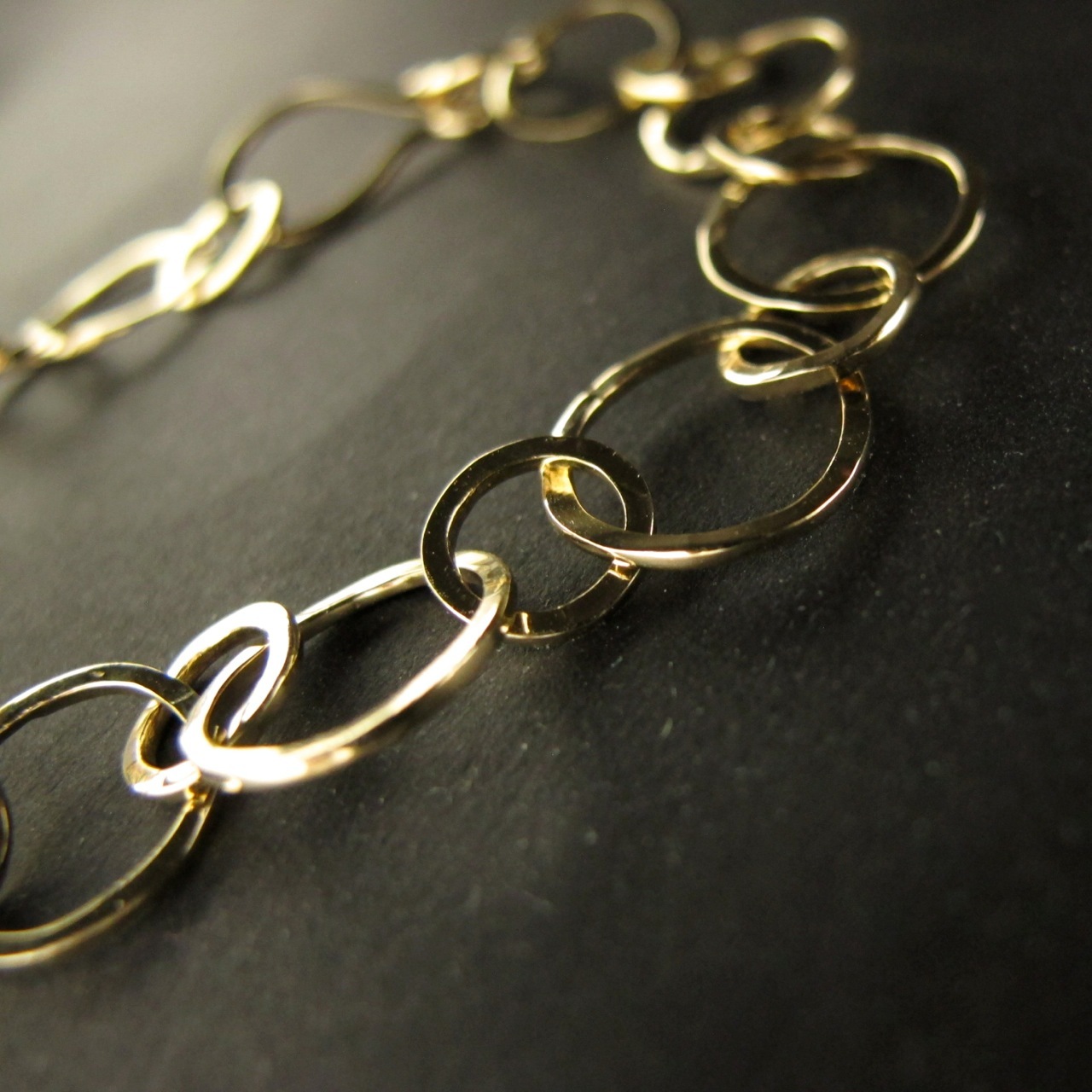 18k Gold Bang Bracelet 2 - Handmade Chain.jpg