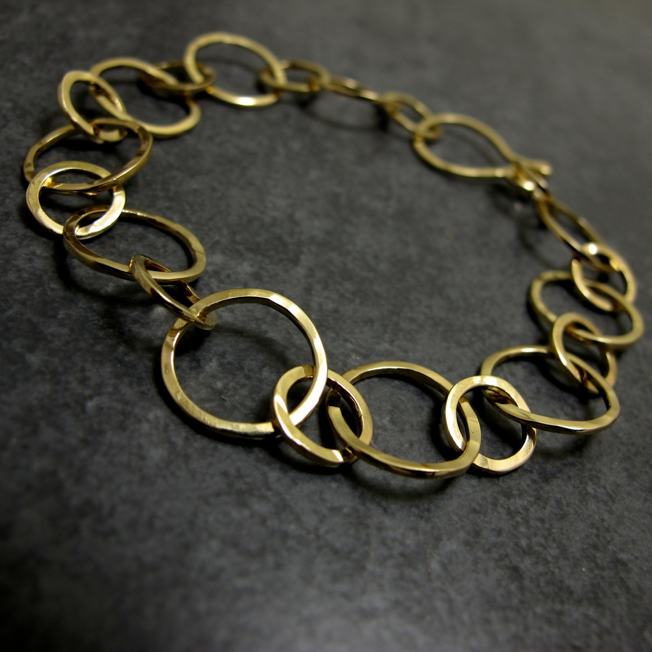 18k Gold Bang Bracelet - Handmade Chain.jpg