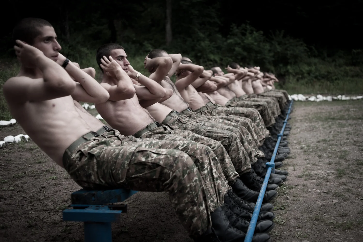 Conscripts at the controversial Yeghnikner military base in Nagorno-Karabakh where instances of physical abuse and non-combat deaths have marred the bases' reputation.