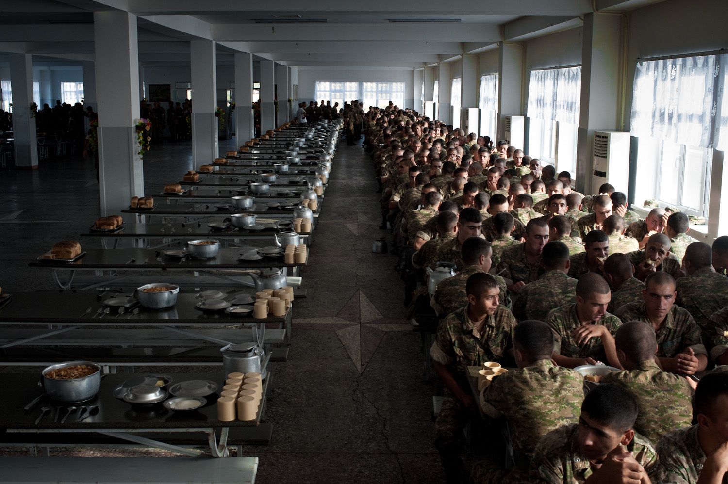  Lunchtime at the Jebrail military base in Southern Nagorno-Karabakh.  