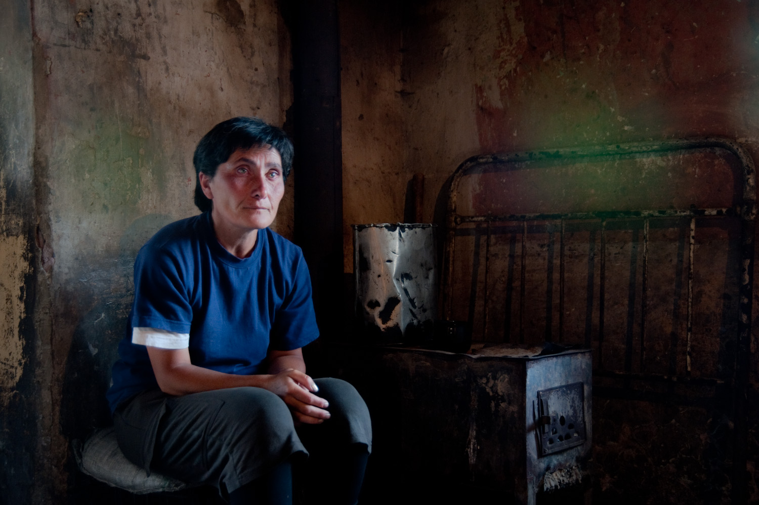  Nune lives with her 3 children in a run down house in Getap village. Her husband left for Russia and did not return. Her eldest son Vova (16) has not attended school in over 2 years because he is the family's primary breadwinner.  