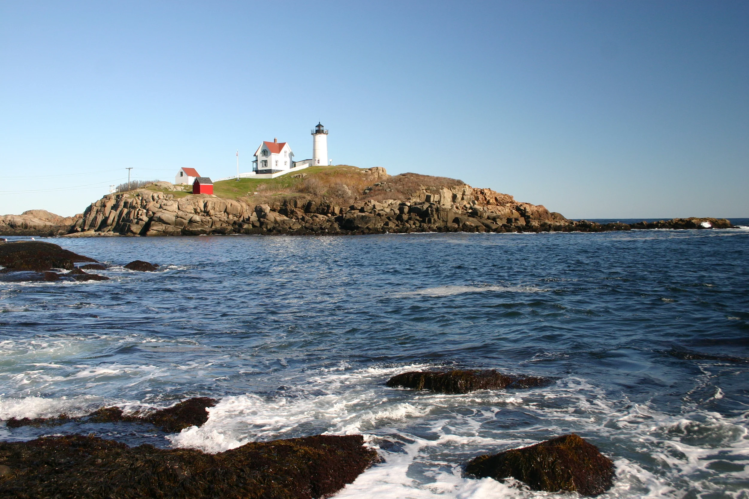 By the ocean in York Beach, Maine