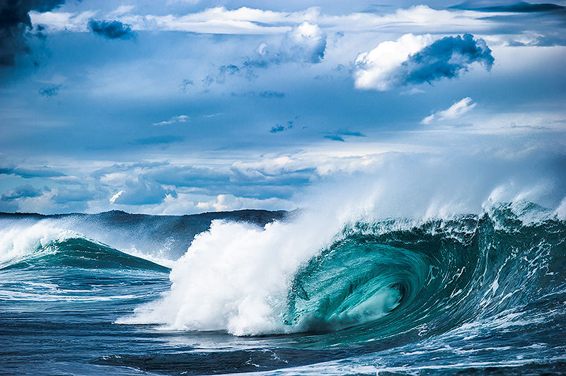Far out to sea somewhere, waves like this break untouched.