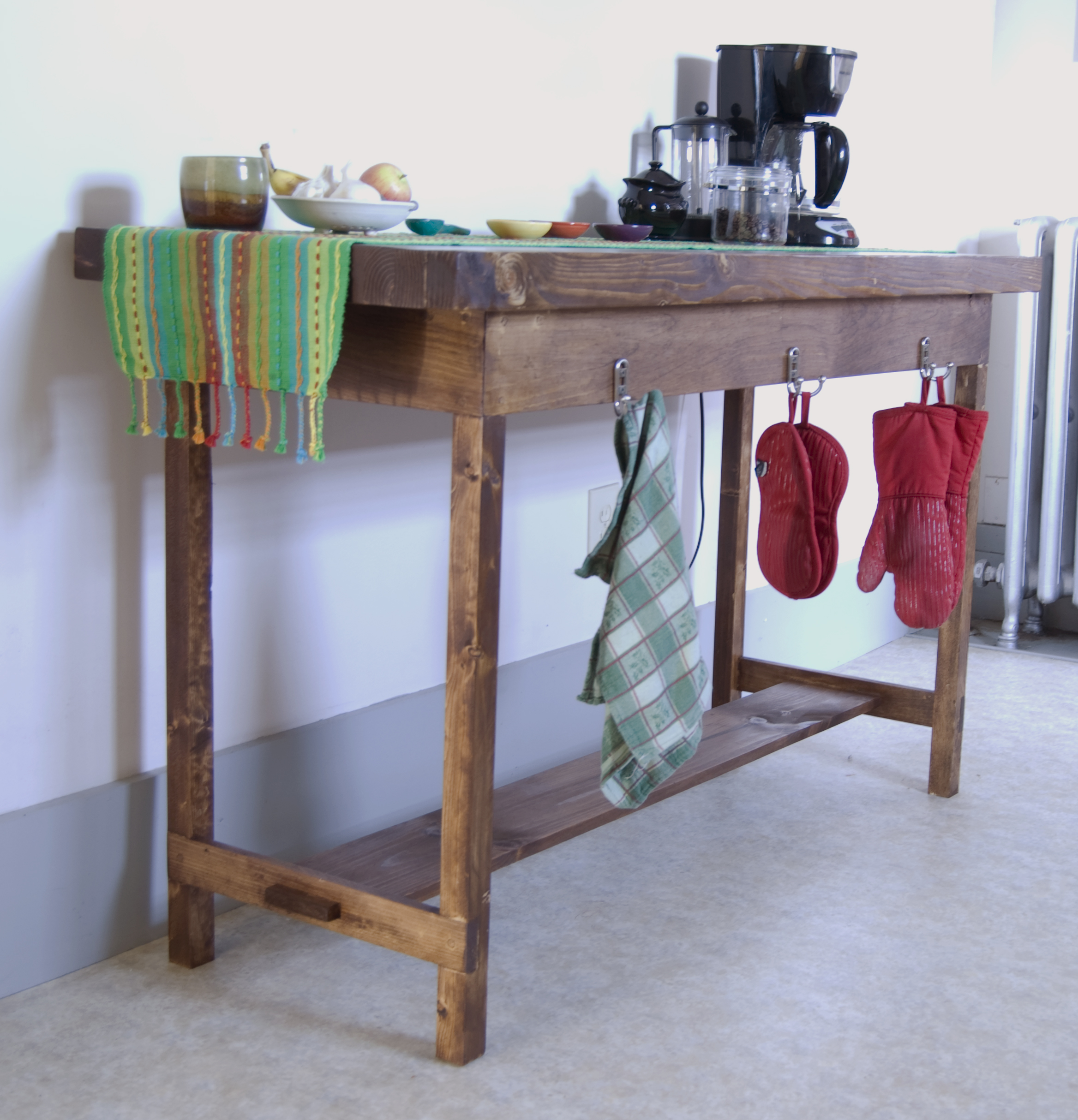 Kitchen Side Table - Stained Pine