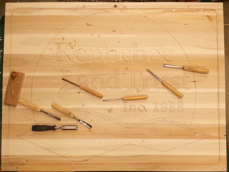 Kennebec Land Trust Front Sign - Carving