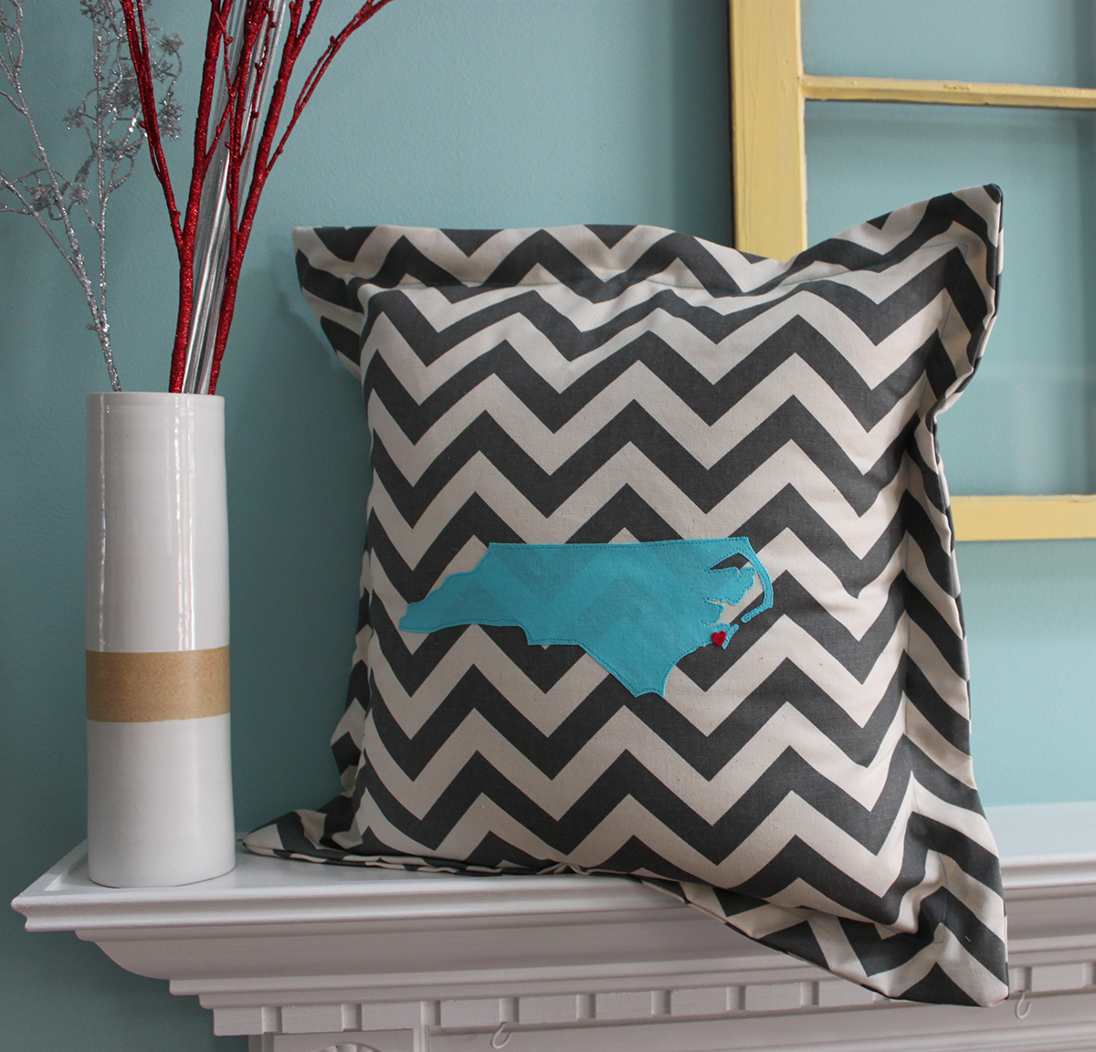 Heart North Carolina Pillow - heart over Morehead City