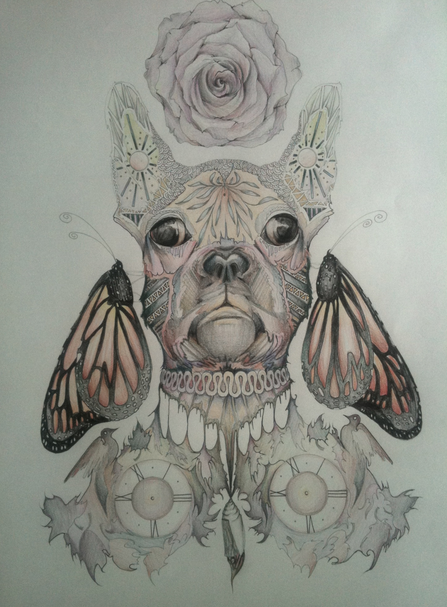 The noise , 24 x 18 pen and colored pencil
