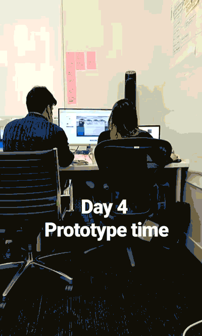 My team on day four… Cranking out the prototypes