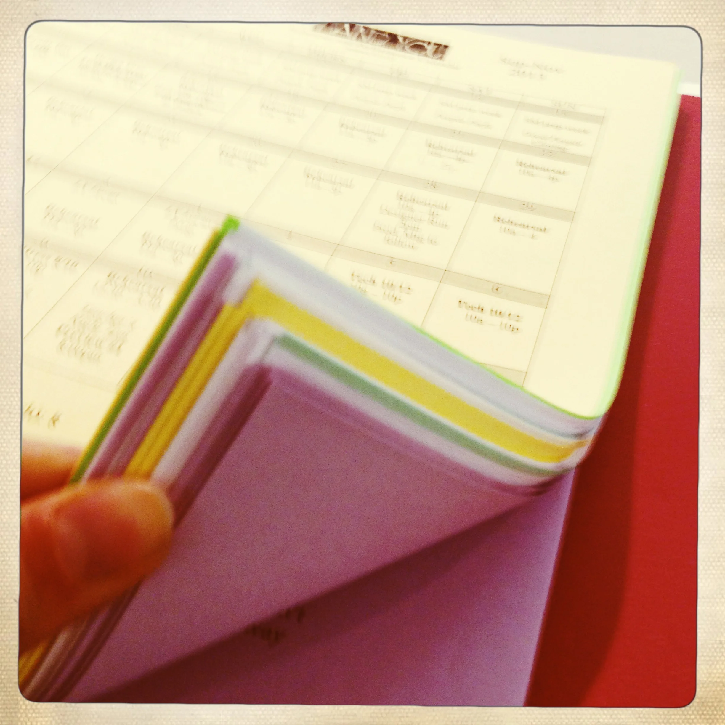 Purple and yellow and green pages!