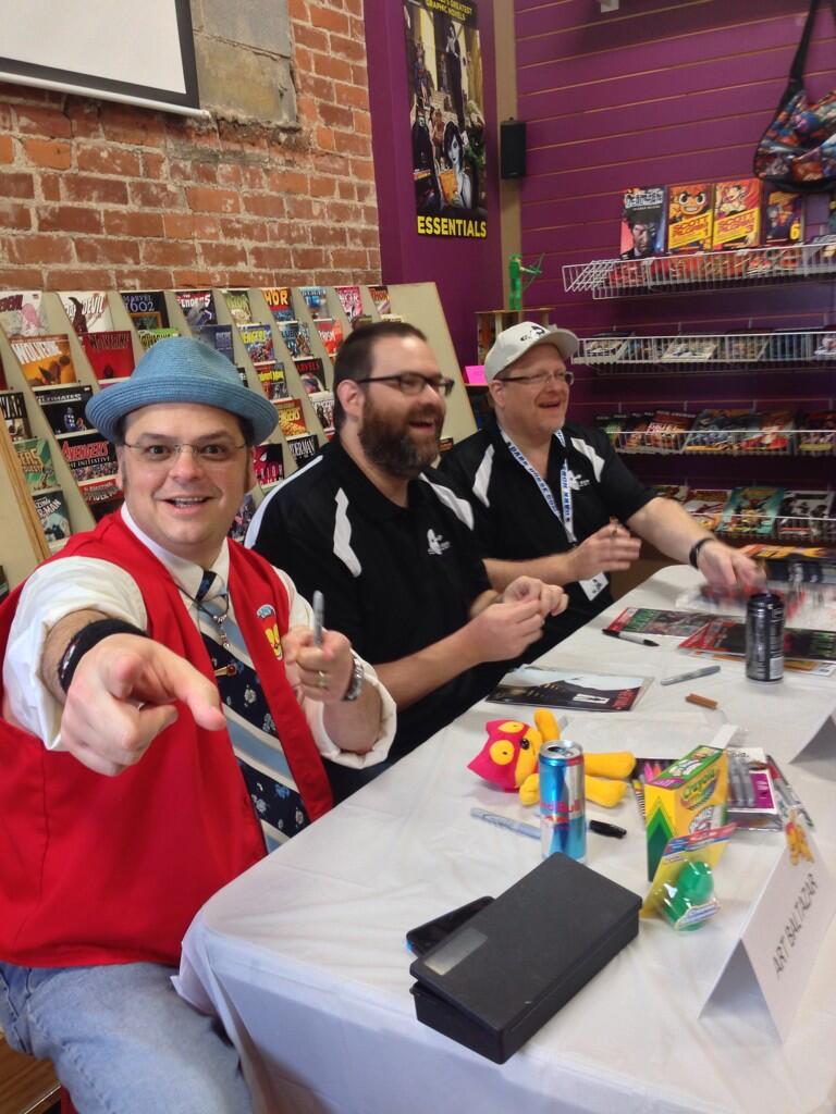 Art Baltazar, me, and Mark Waid at Alter Ego Comics!