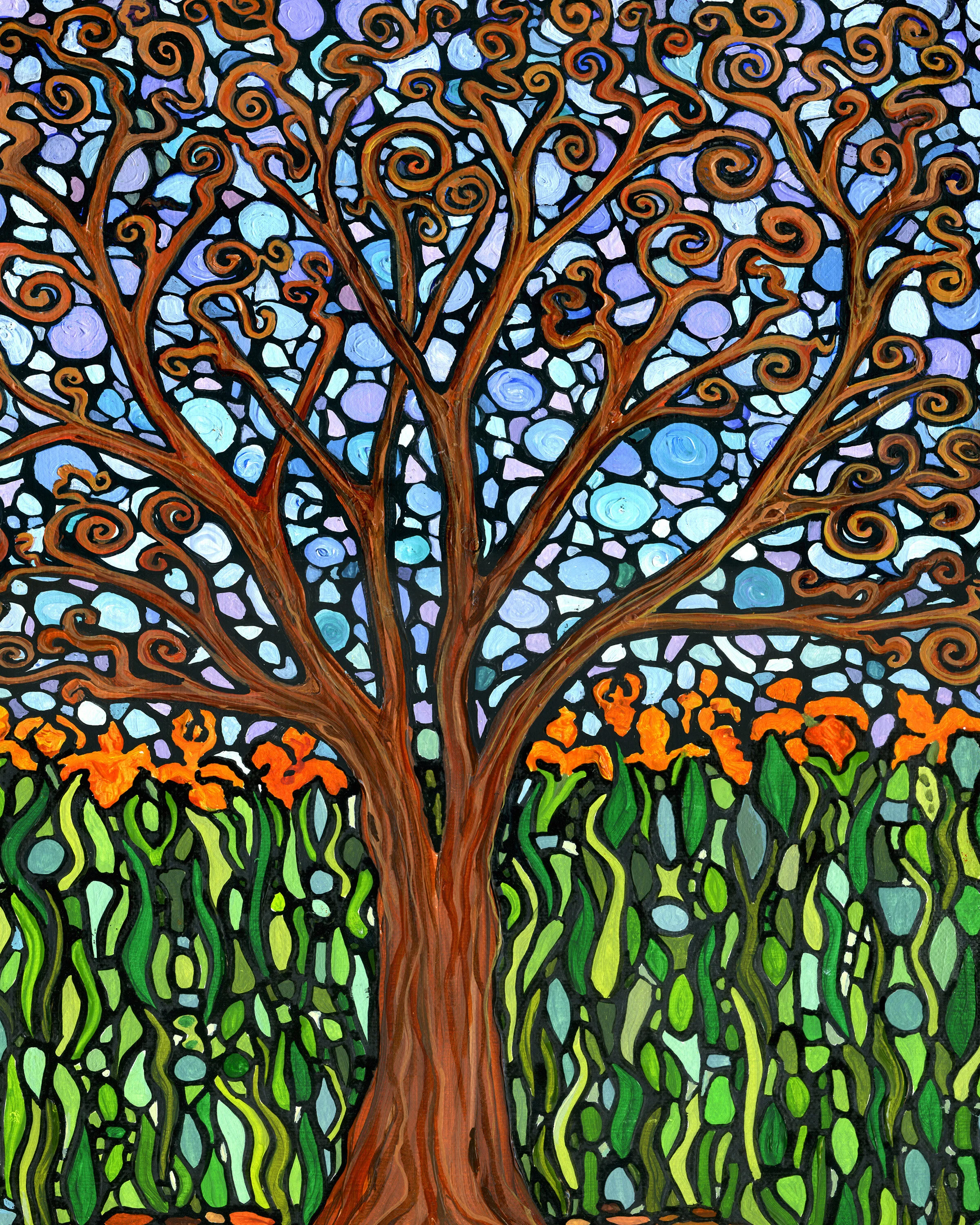 8x10Tree with Orange Irises.jpg