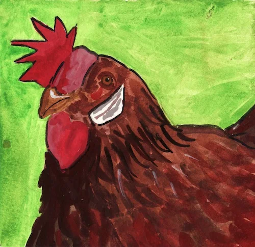 "Lucy"  acrylic on watercolor paper
