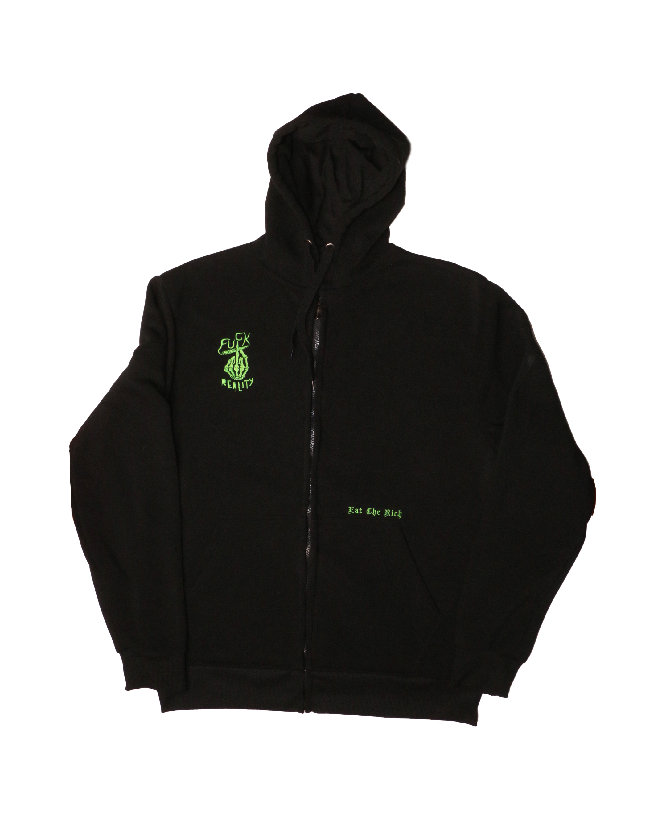 FUCK REALITY EAT THE RICH HOODIE (black/green)