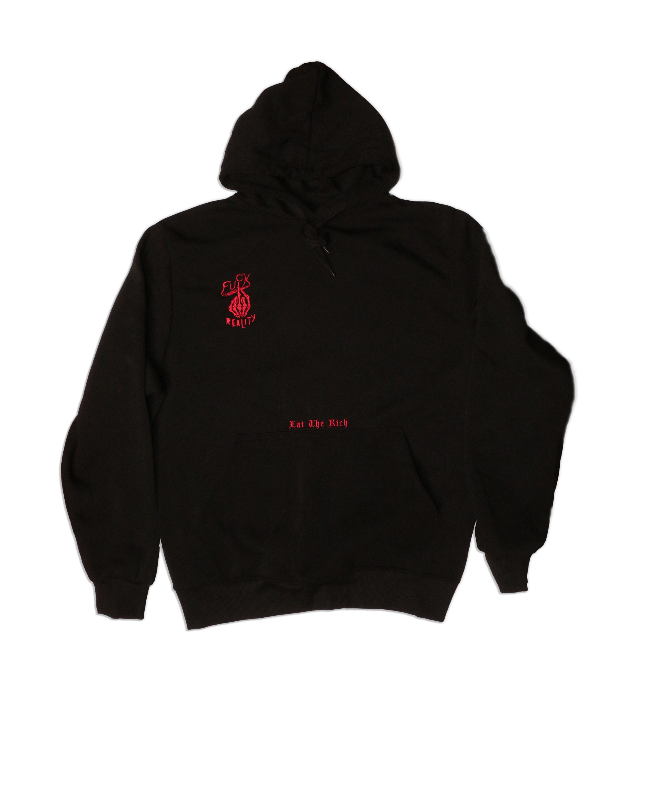 FUCKREALITY EAT THE RICH HOODIE (black/red)