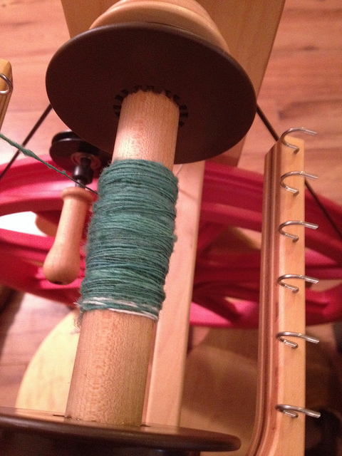 I already have it started on the wheel, I really do love spinning from batts.