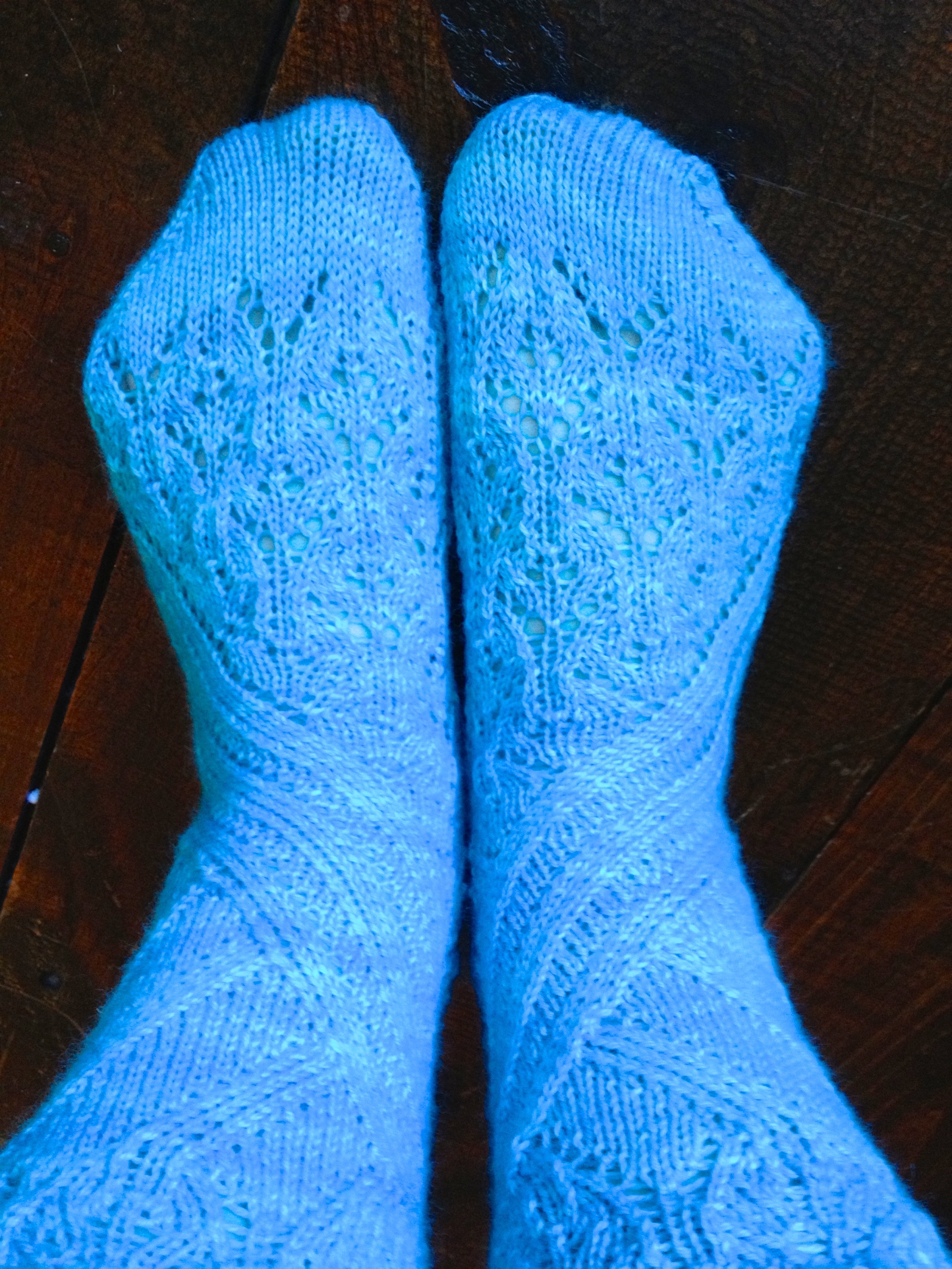 What they looked like when new - filters and camera phones do strange things to the color, the real socks are halfway between this color and the picture above.