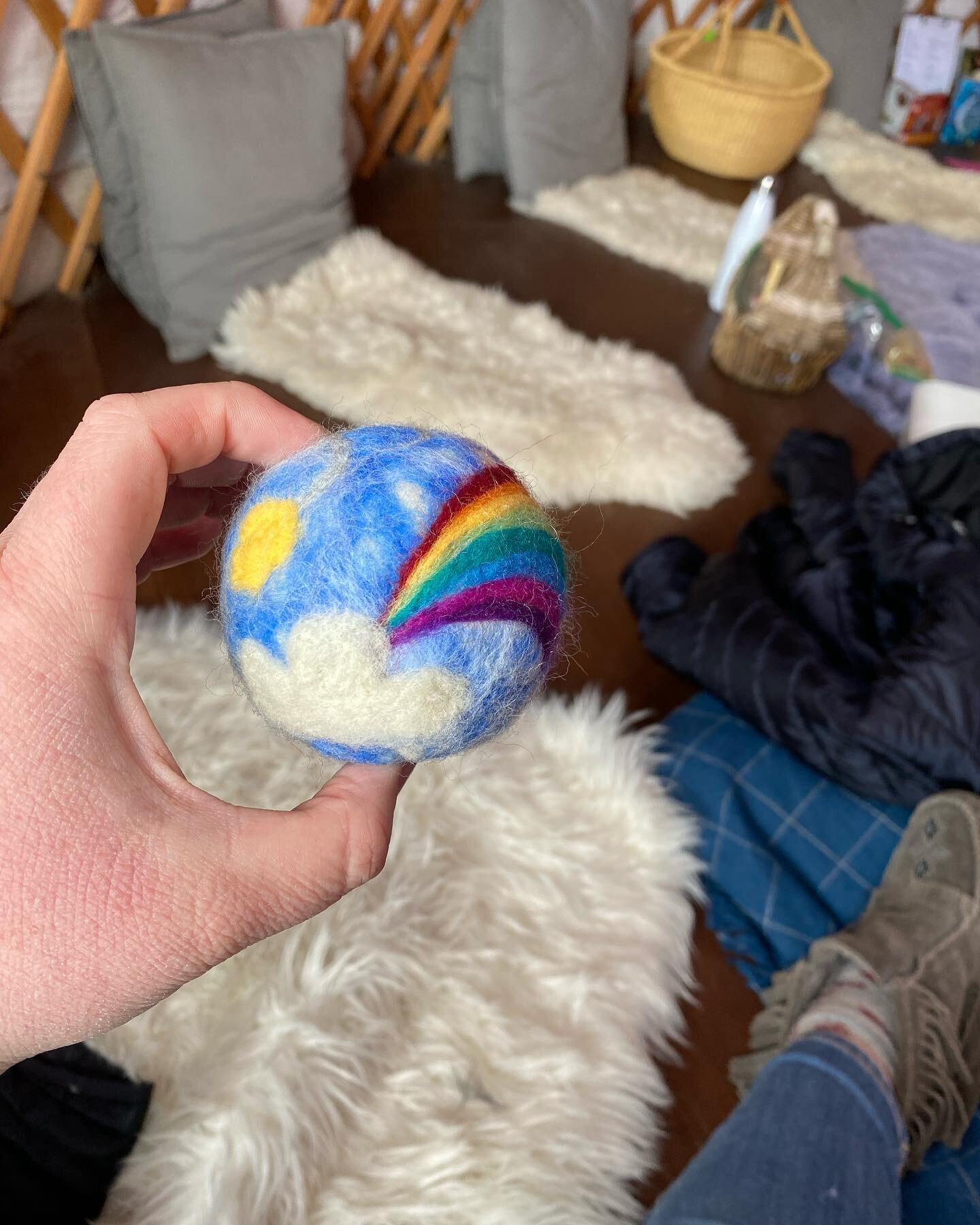 Made something new for the first time in a while. Got to take a felting workshop/gathering and it was fun to try felting again after having a major fail with it ages ago.