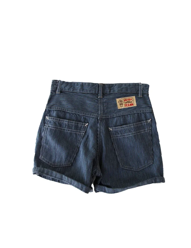 pinstripe denim shorts