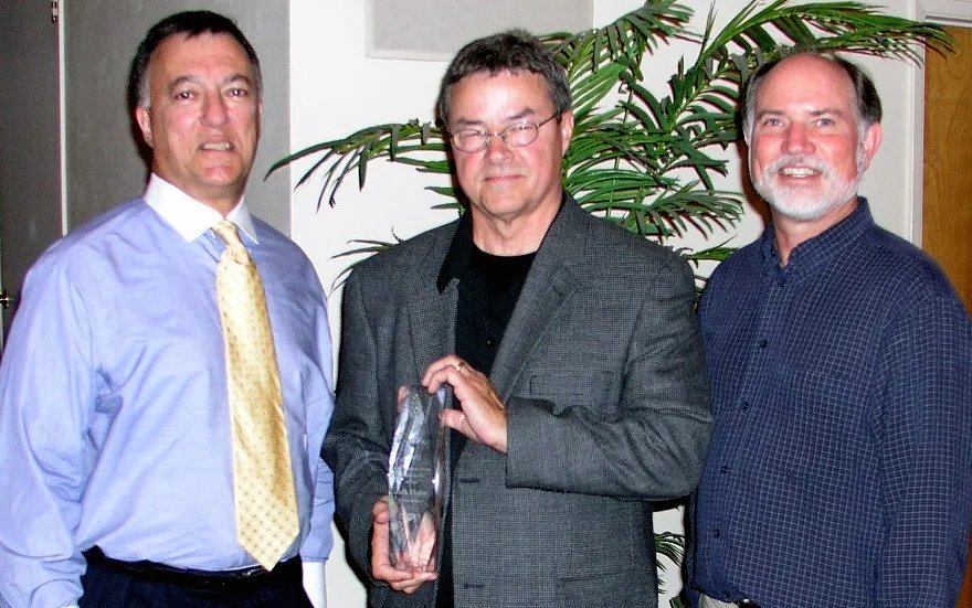 Pictured are Hal, Jack Hafer (recipient of the award) and Denny.