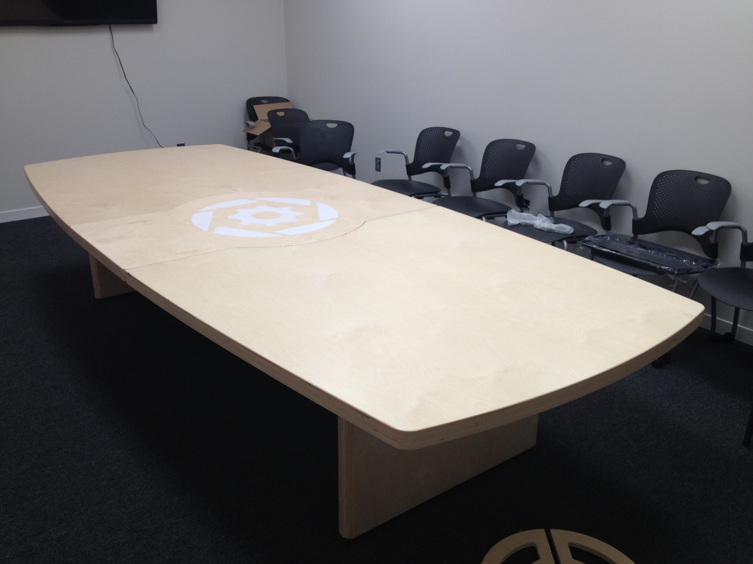 Conference table with inlay
