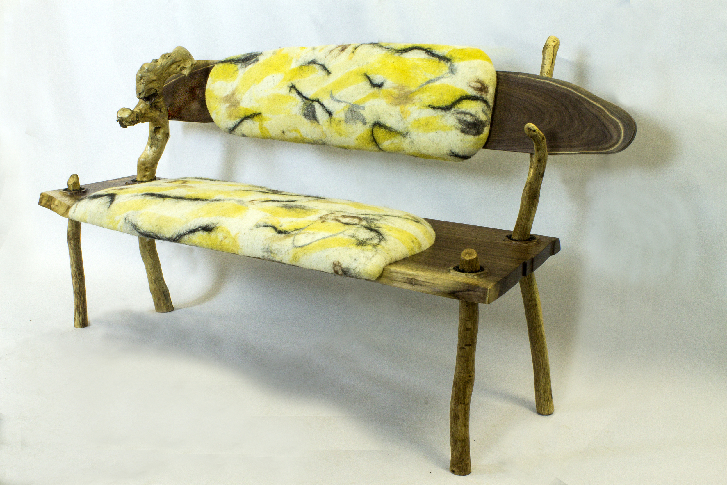 Walnut & Fiber Bench