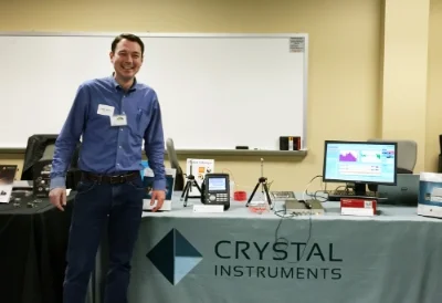 Crystal Instruments' North American Sales Director, Darren Fraser, displays Crystal technology at the conference.
