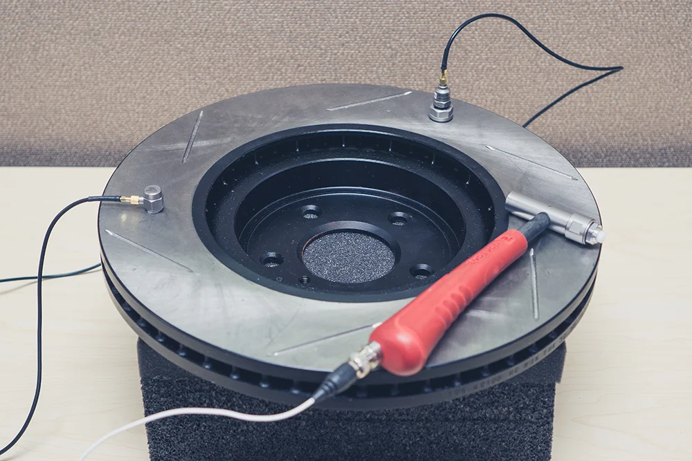 Brake Rotor Modal Testing with Crystal Instruments "Spider" Data Acquisition System