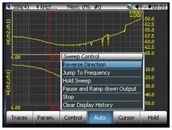 Figure 13. Sweep control options.
