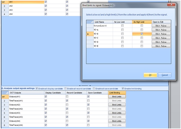 Binding limits to Octave channels in the CSA Editor