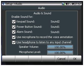 Figure 5. Audio Setting page