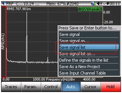 Save Signal List for Configurable Signal Analysis