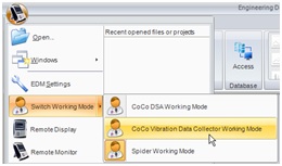 Signals Database in Vibration Data Collector Mode