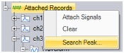 Peak Search of Spectra for Vibration Data Collector Mode