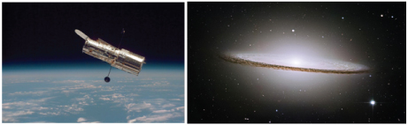 The Hubble Space telescope (pictured above) took this image of the stunning Sombrero galaxy (M104) in 2004. It’s 50,000 light years across and is located 28 million light-years from Earth. The distinctive shape is caused by thick rings of dust toward the perimeter of the disc. Image credit: www.NASA.gov. This post is not endorsed by NASA. 
