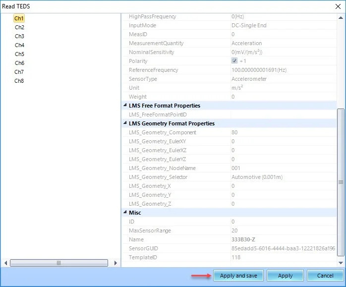 Figure 5 Read TEDS completed