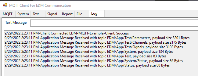 How to control a vibration test in EDM using a C# MQTT Client
